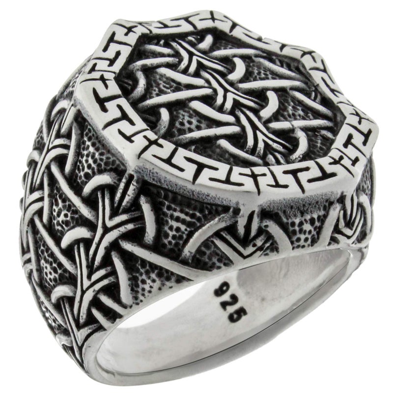 Babylon Silver Solid 925 Sterling Silver Braided Celtic Knot Heavy Luxury Turkish Men's Ring (8.5) - Image 1